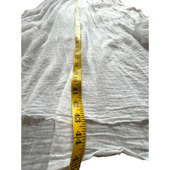Free People White Cotton Gown with Black Embroidery Detail - Size M - Picture 14 of 16